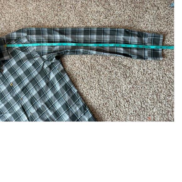 RVCA Button Down short sleeve Shirt, Blue, size, Medium, Slim Fit, Cotton Blend - Picture 6 of 12